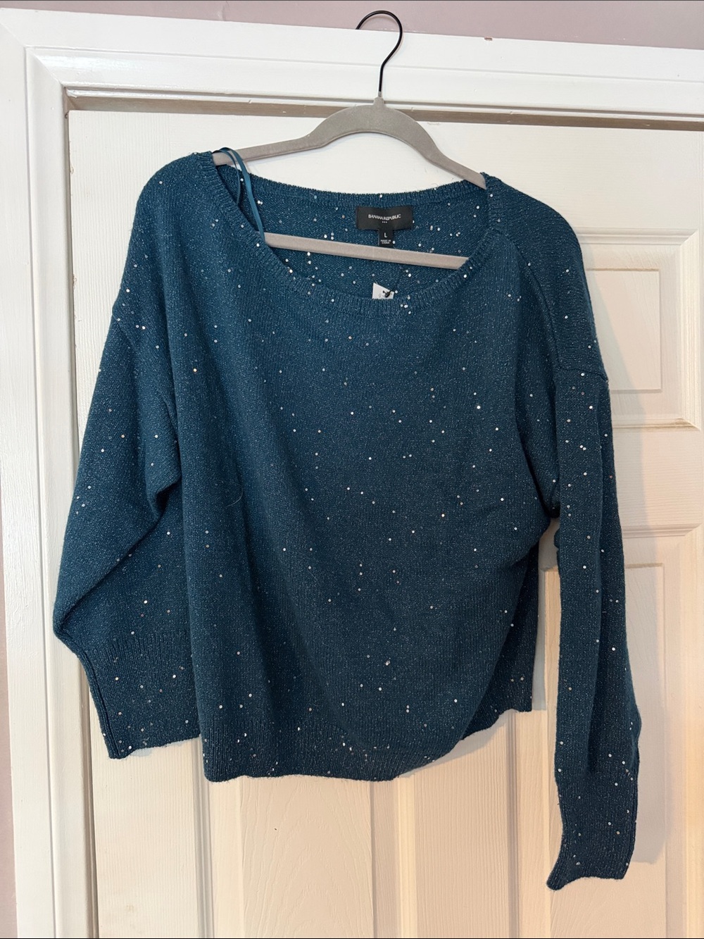 Banana Republic Teal Sequin Sweater